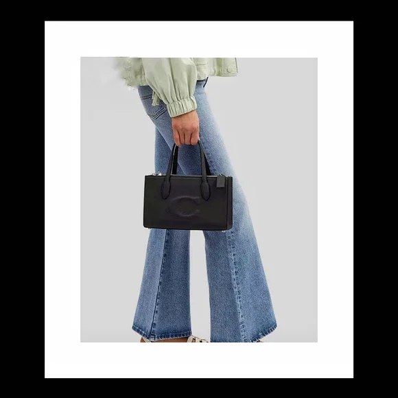 NWOT Coach Nina C Tote Bag In Black w/Silver Hardware - Picture 5 of 11